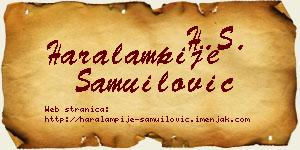 Haralampije Samuilović vizit kartica